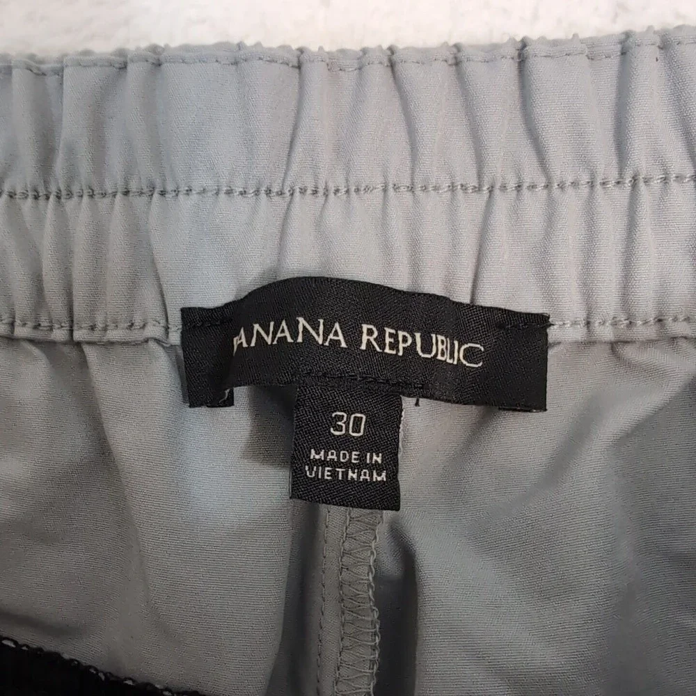 NEW Banana Republic Performance Jogger Pants Mens 30x30 Elastic Waist Gray Zip‎